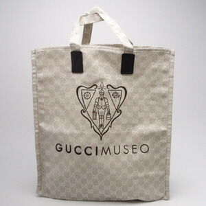 Gucci Bag Museo Tote White Pattern Canvas Leather